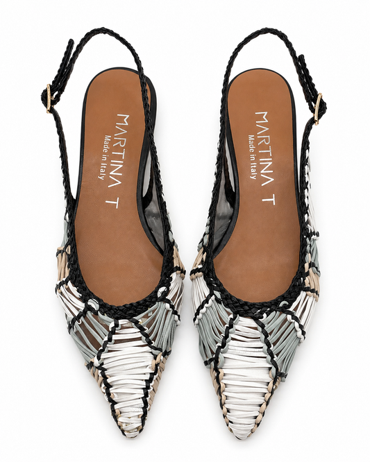 Slingback Martina T con Intreccio Grafico