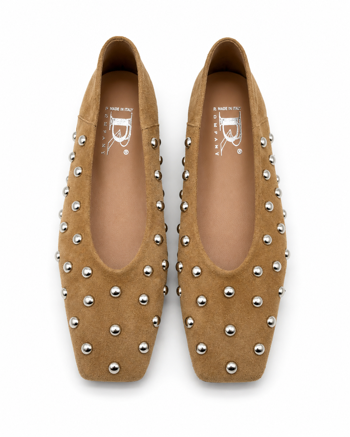 Ballerine cammello Borchie argento