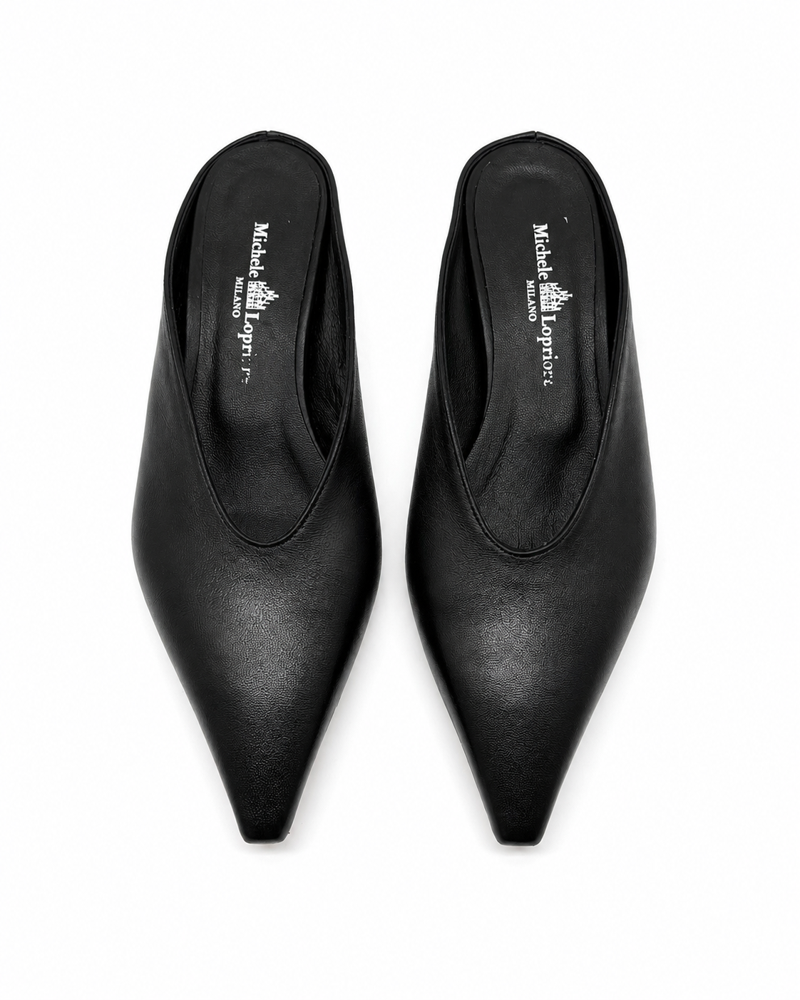 Mules in Pelle con Punta Affusolata e Scollo a V
