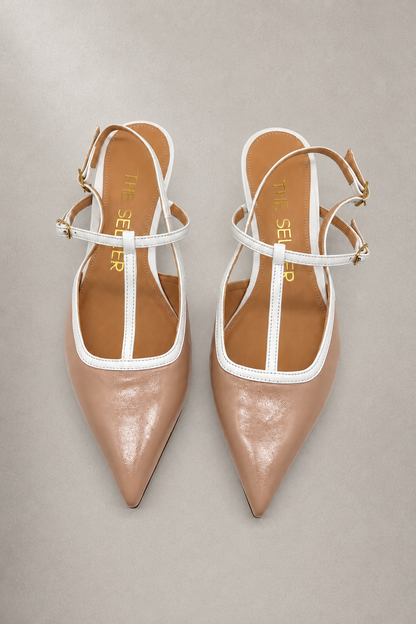 Slingback Bicolor Cipria
