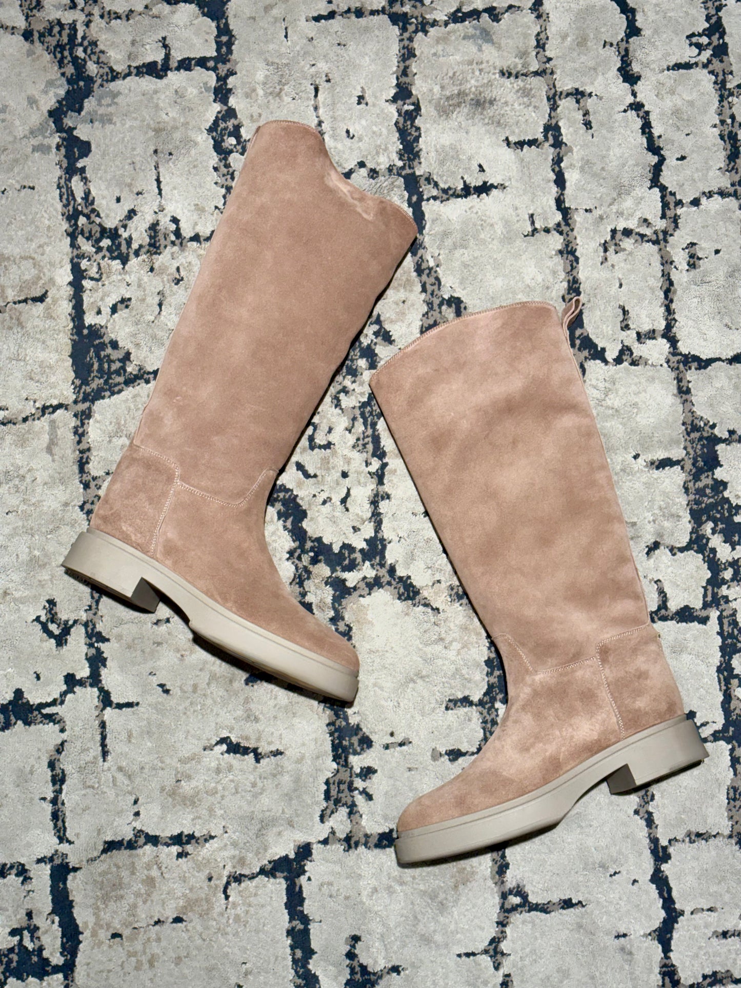 Stivale alto suede beige