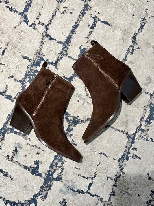 Stivaletti texani in camoscio testa di moro