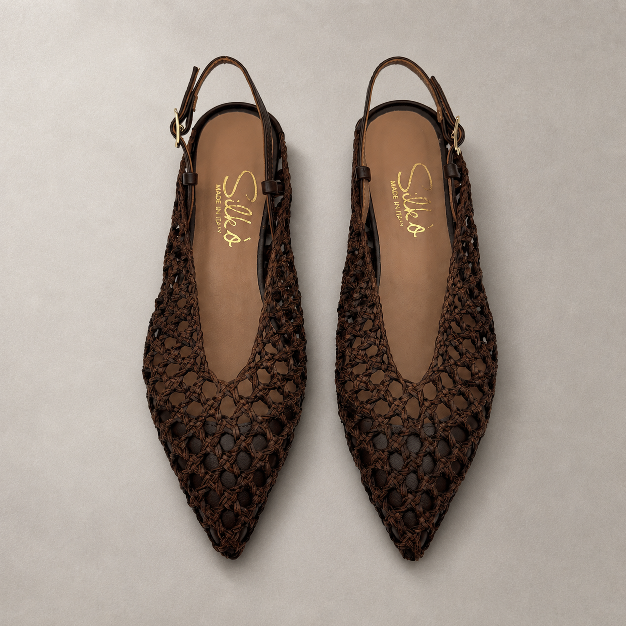 Slingback in Pelle Intrecciata