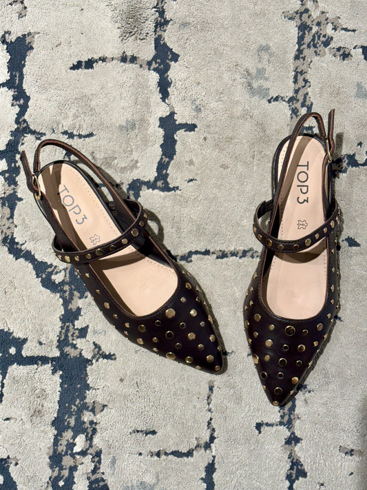 Ballerina Slingback con borchie