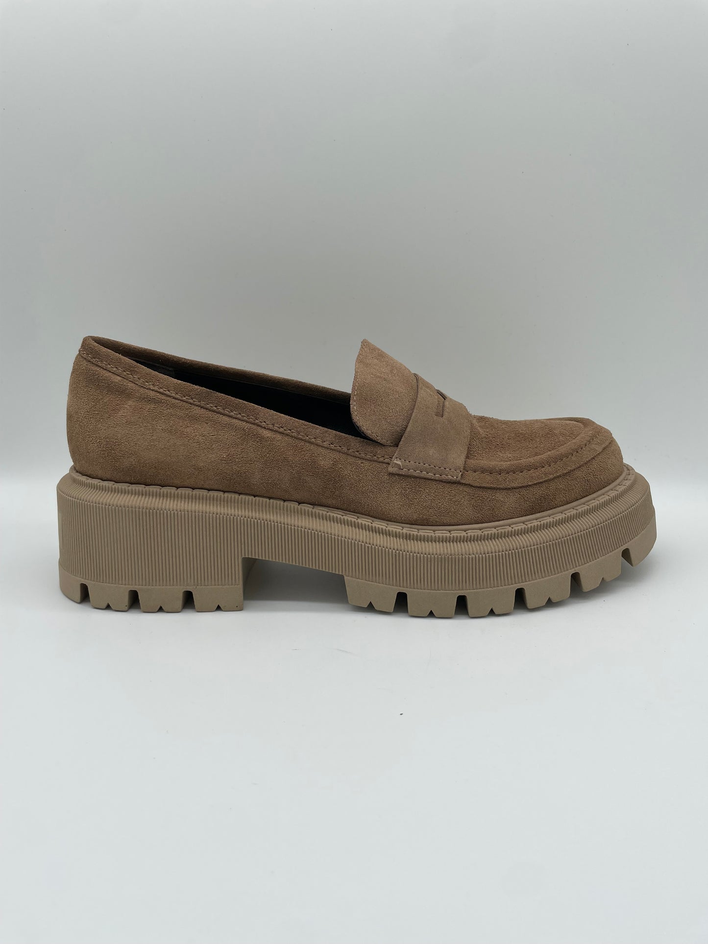 Mocassino platform suede