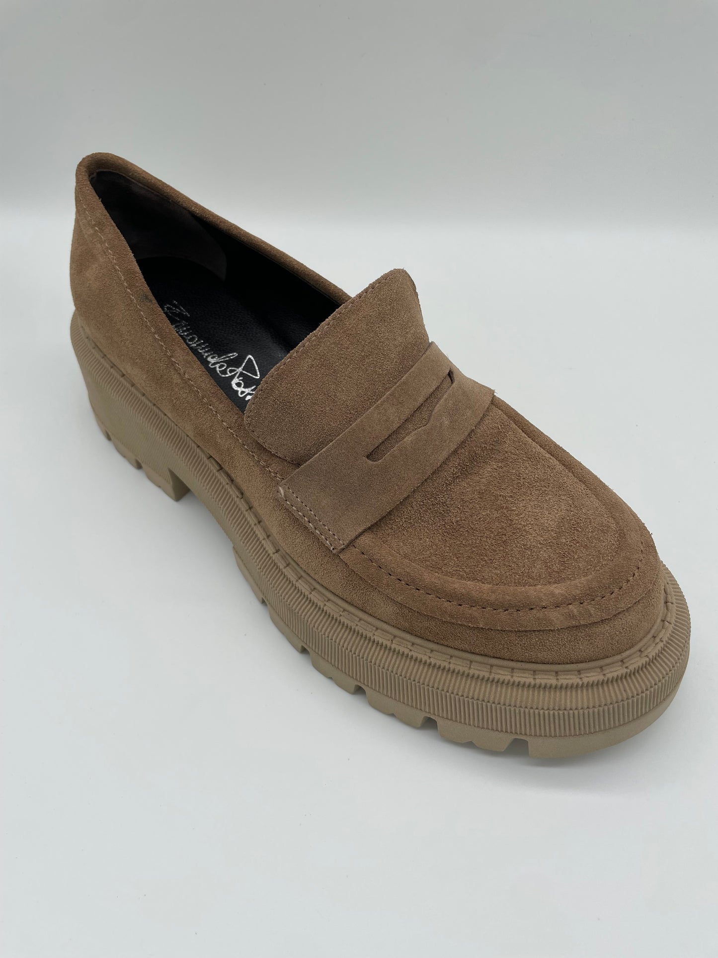 Mocassino platform suede