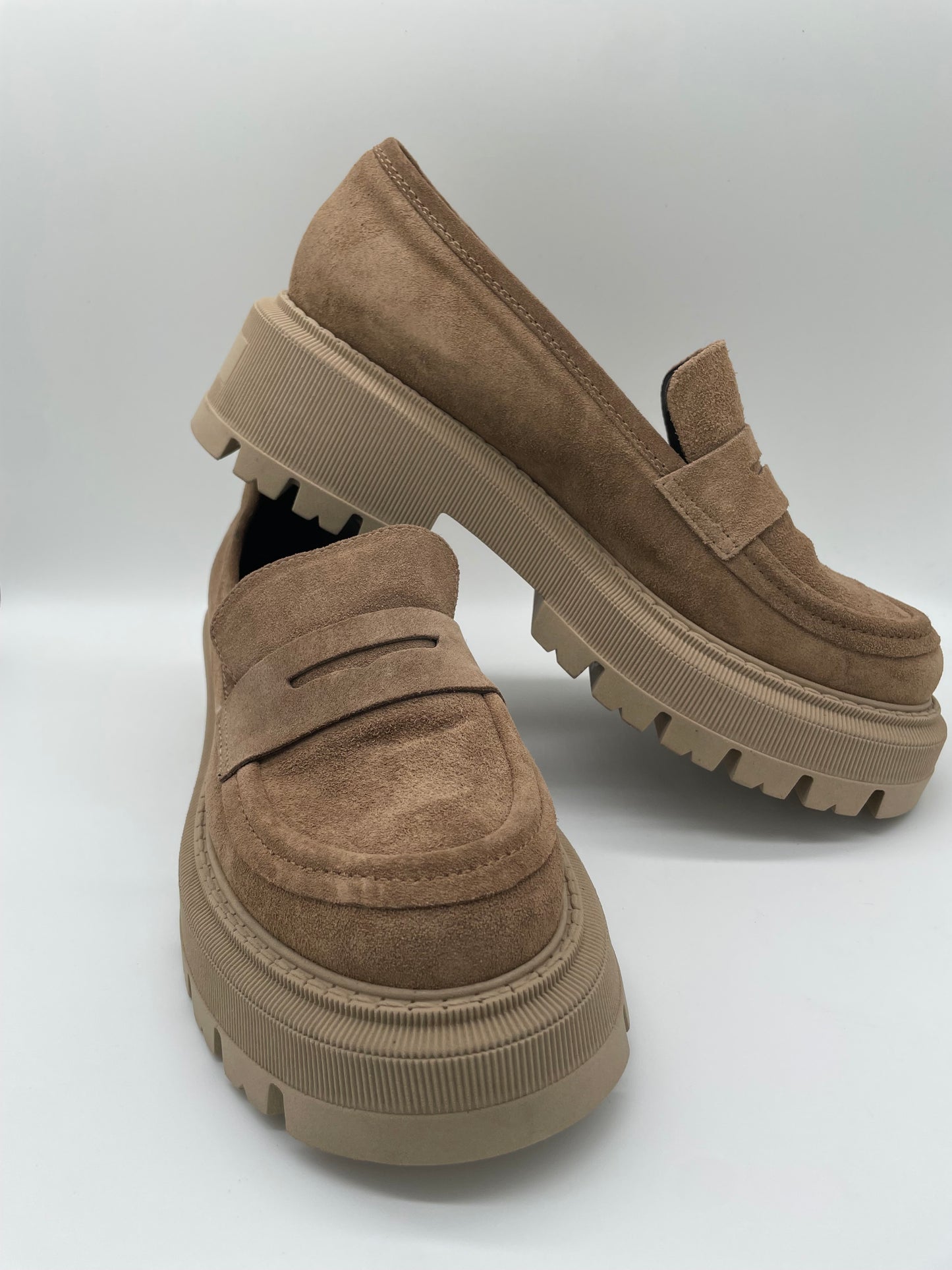 Mocassino platform suede